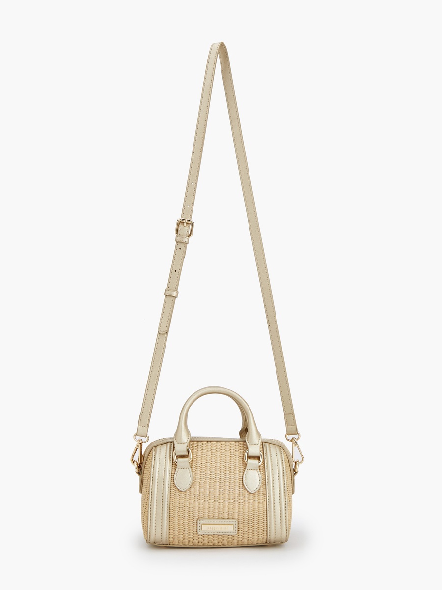 Textured Crossbody Bag with Double Handle
