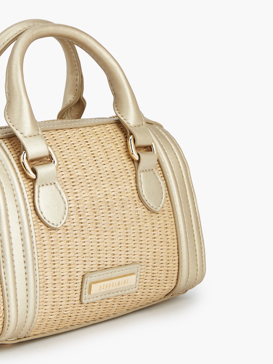 Textured Crossbody Bag with Double Handle