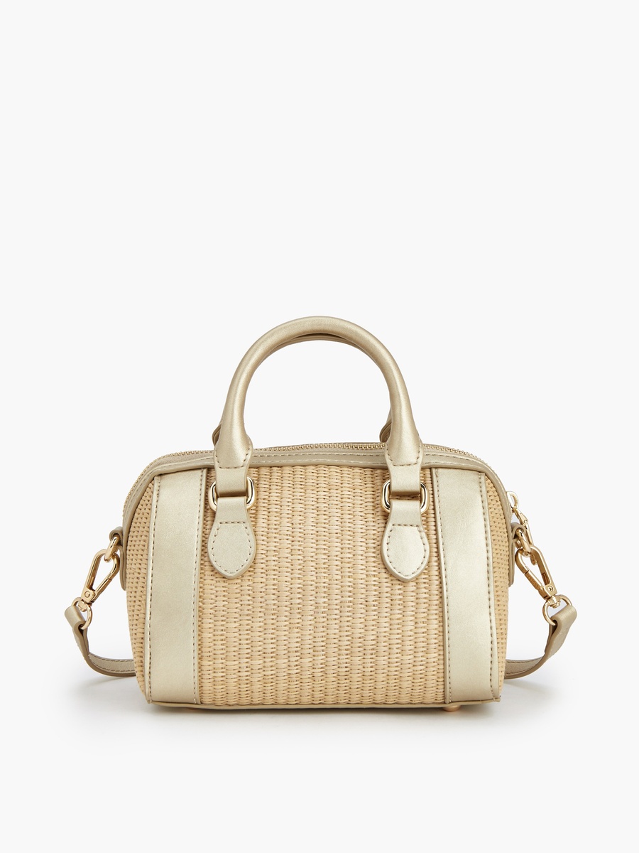 Textured Crossbody Bag with Double Handle