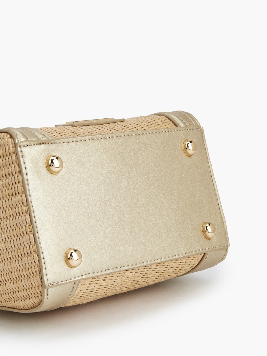 Textured Crossbody Bag with Double Handle