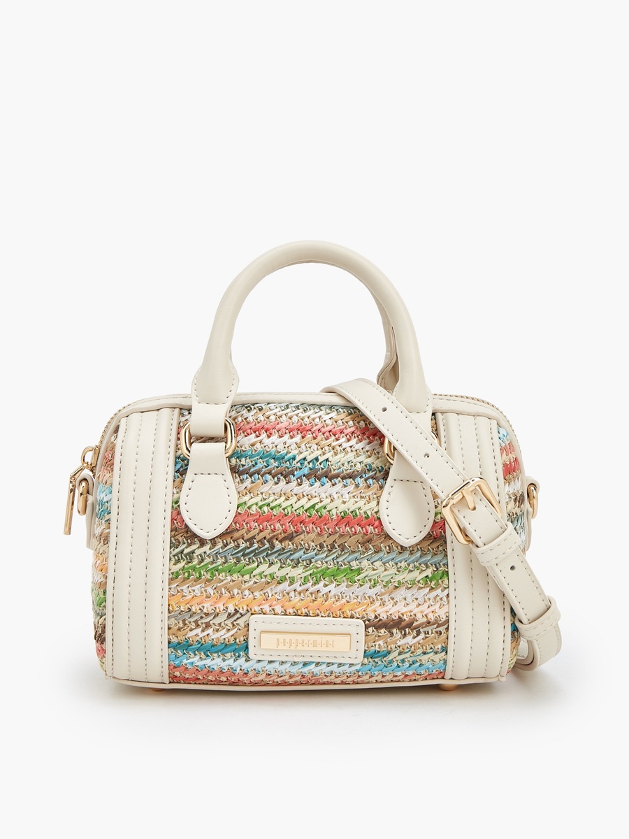 Textured Crossbody Bag with Double Handle