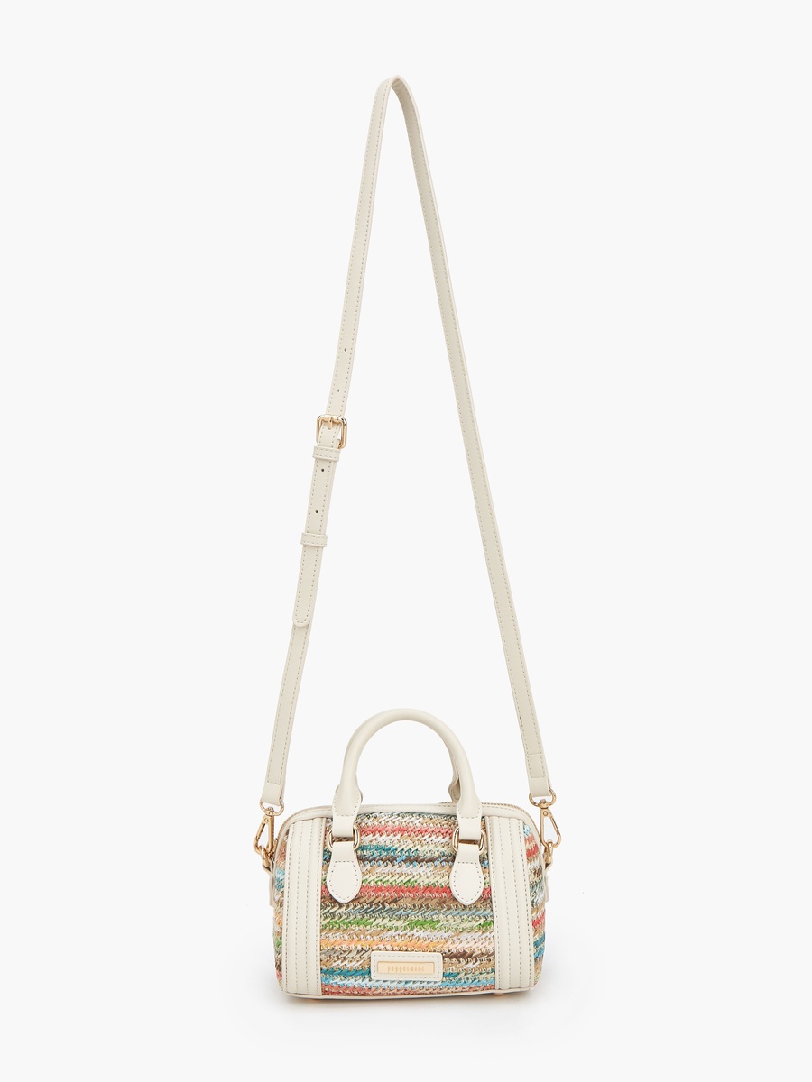 Textured Crossbody Bag with Double Handle