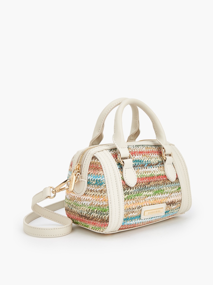 Textured Crossbody Bag with Double Handle