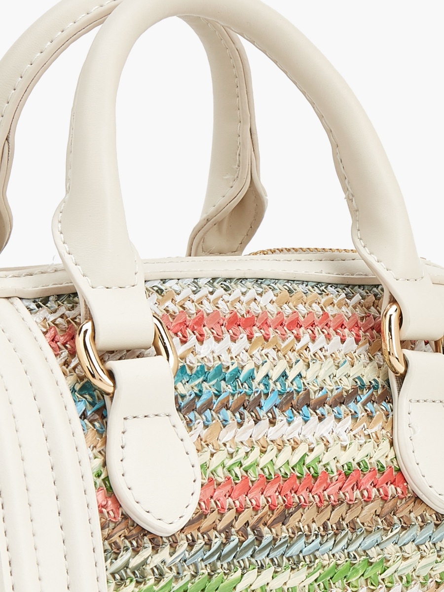 Textured Crossbody Bag with Double Handle
