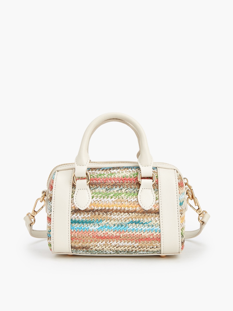 Textured Crossbody Bag with Double Handle