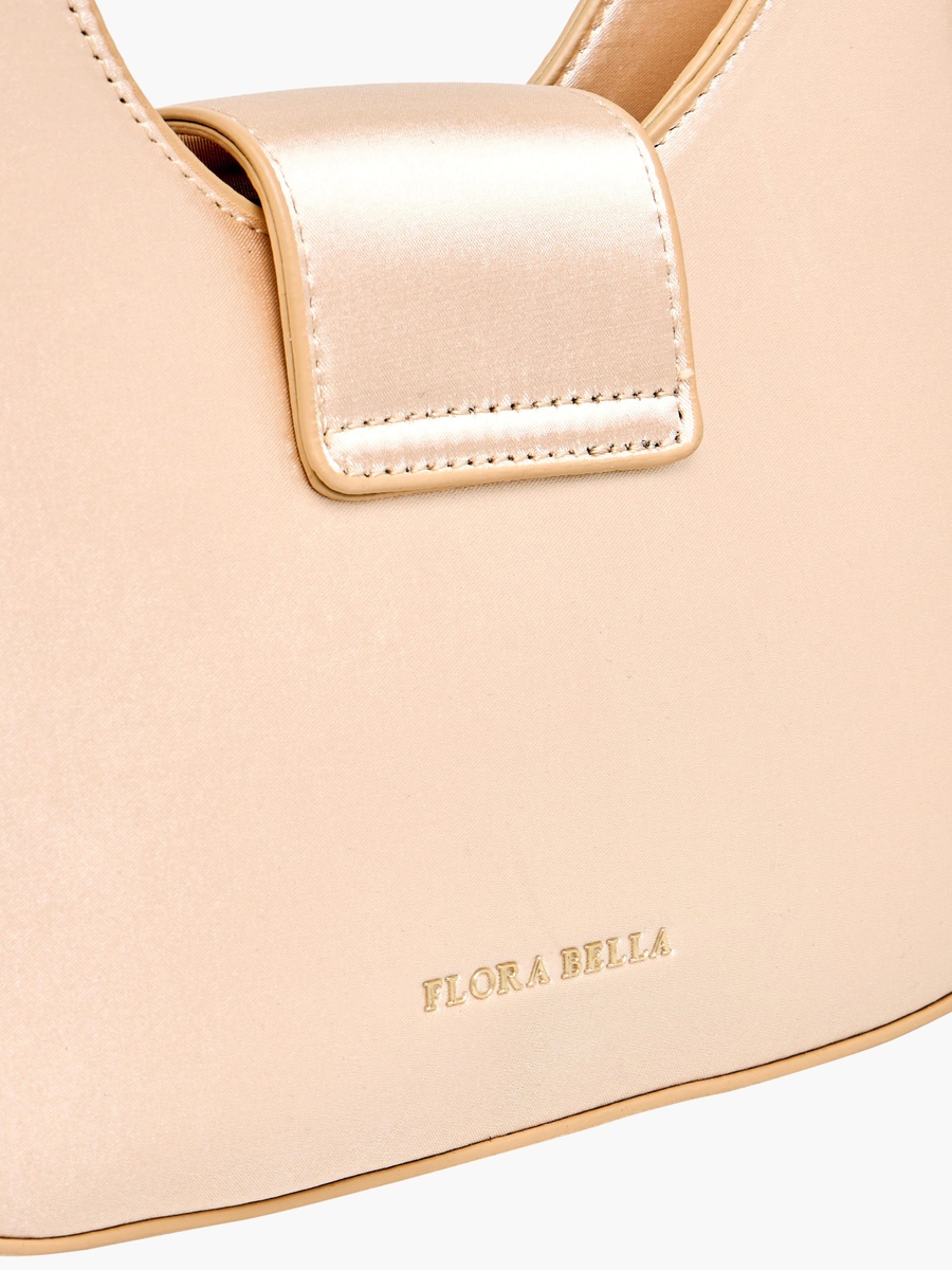 Textured Shoulder Bag with Embellished Button Closure