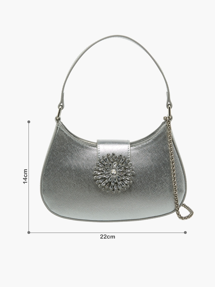 Textured Shoulder Bag with Detachable Strap