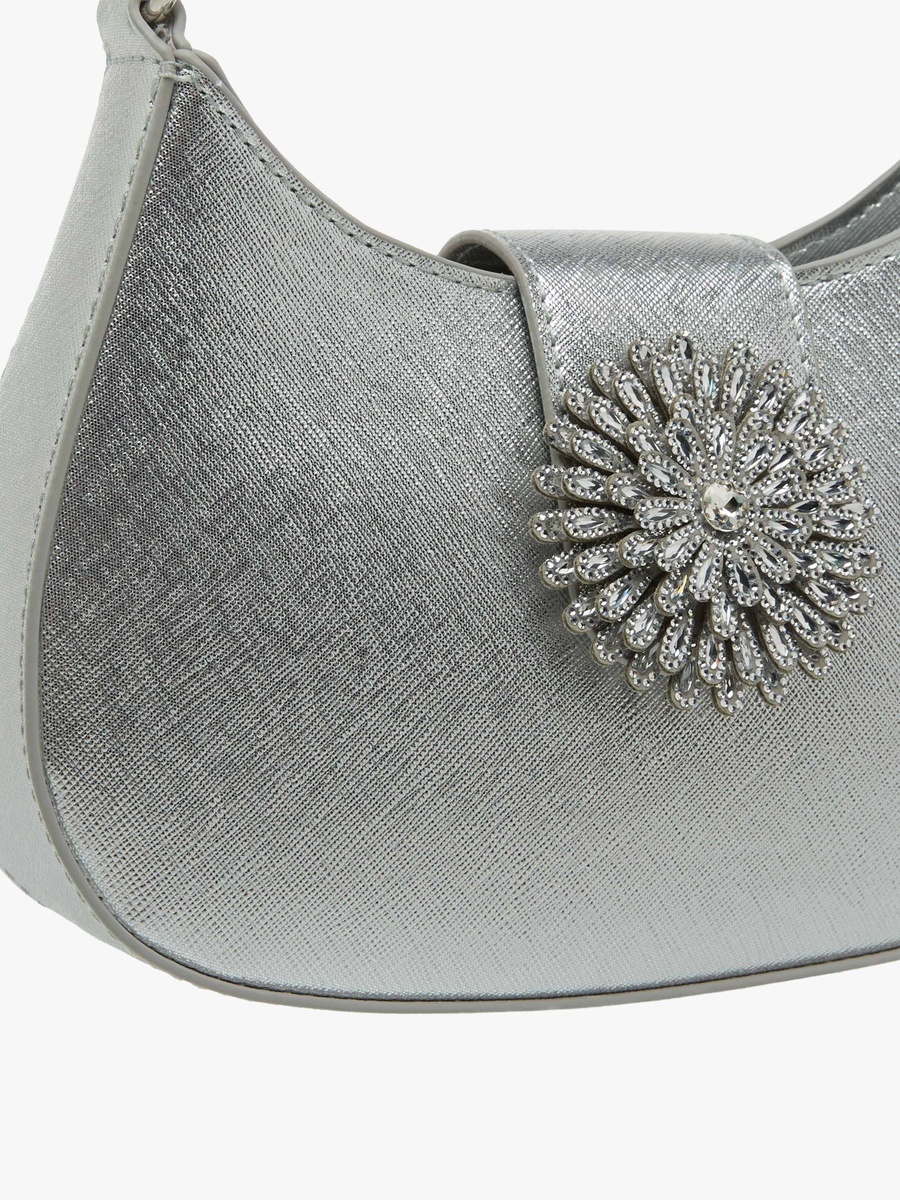 Textured Shoulder Bag with Detachable Strap