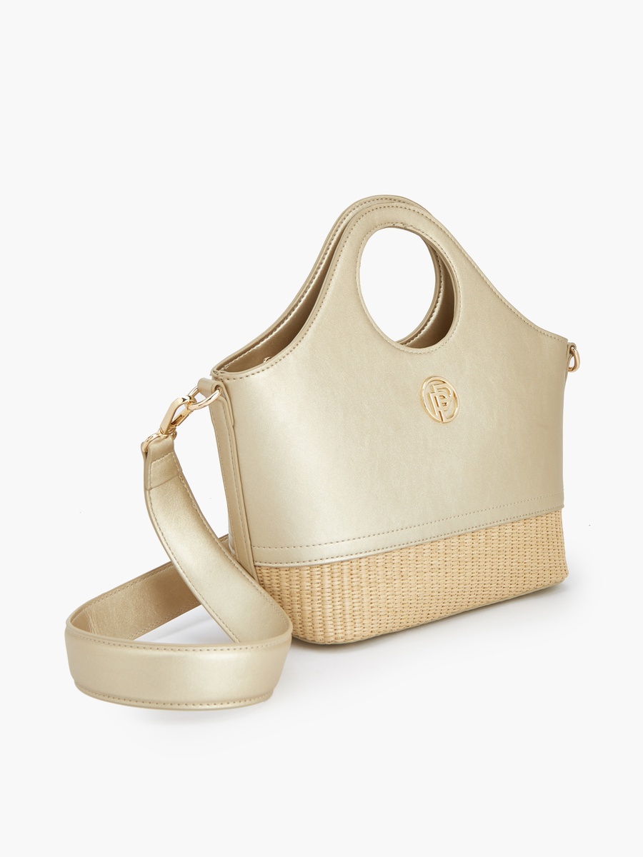 Textured Tote Bag with Zip Closure