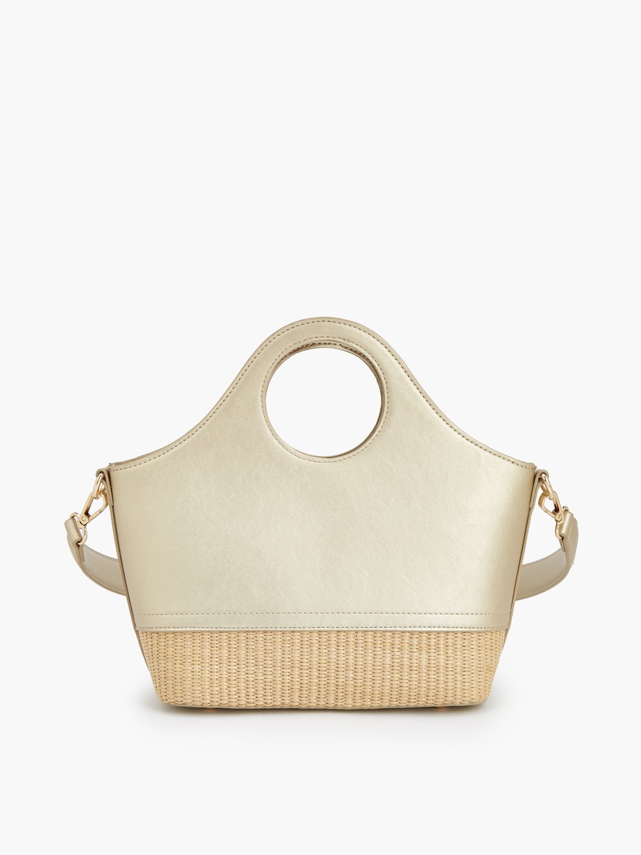 Textured Tote Bag with Zip Closure