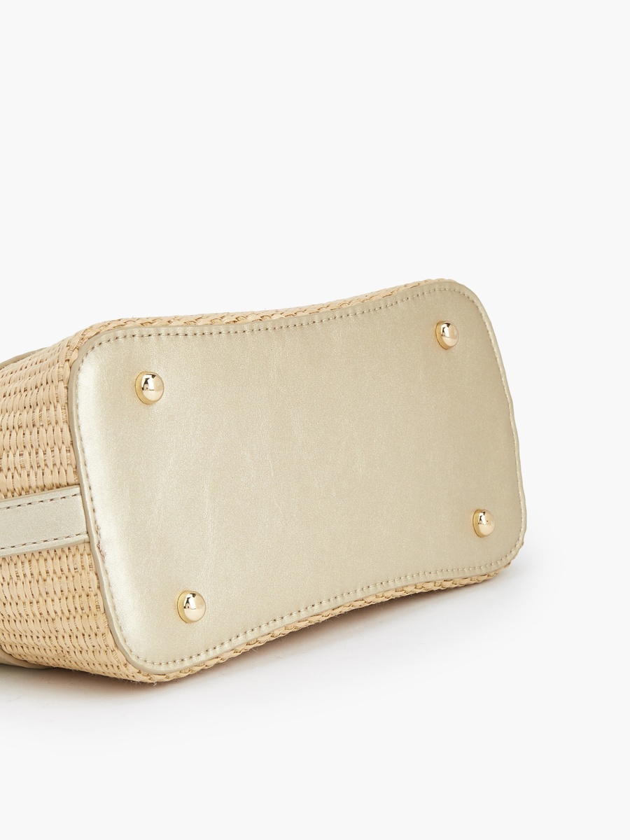 Textured Tote Bag with Zip Closure
