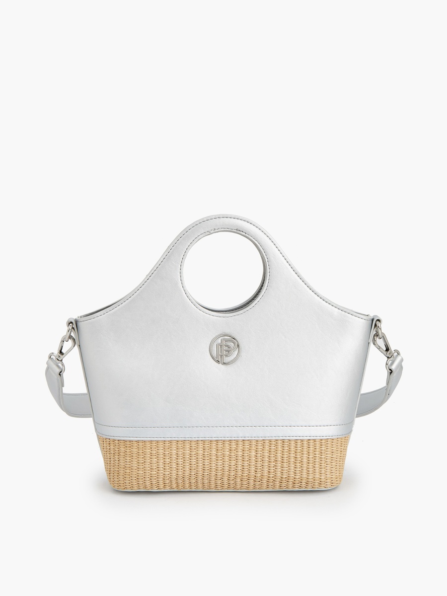 Textured Tote Bag with Zip Closure