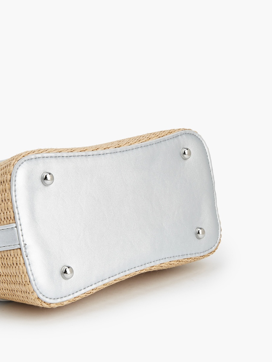Textured Tote Bag with Zip Closure