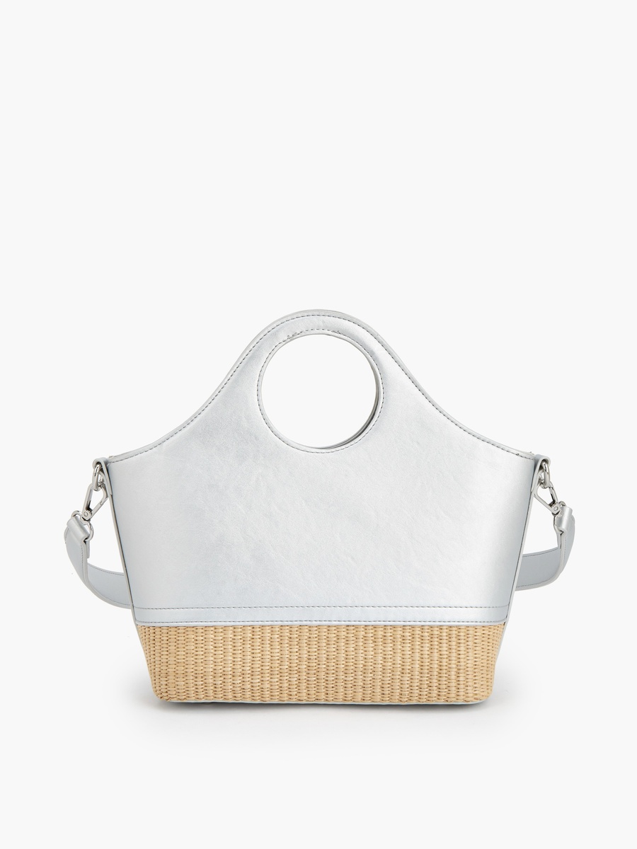 Textured Tote Bag with Zip Closure