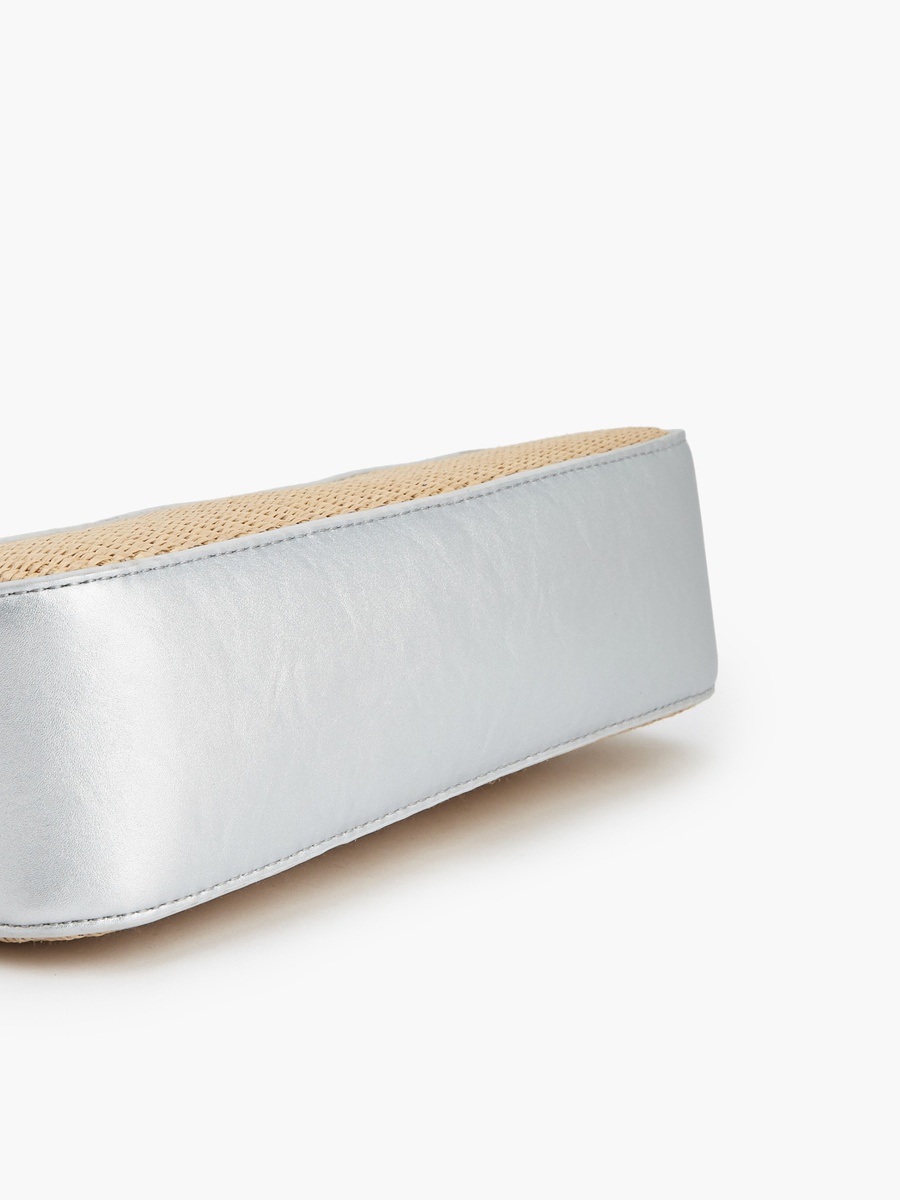 Textured Shoulder Bag with Zip Closure