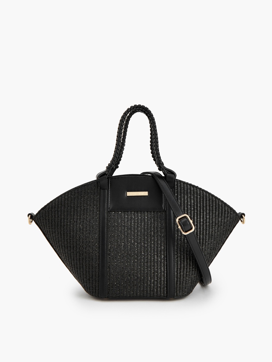 Textured Tote Bag with Double Handle