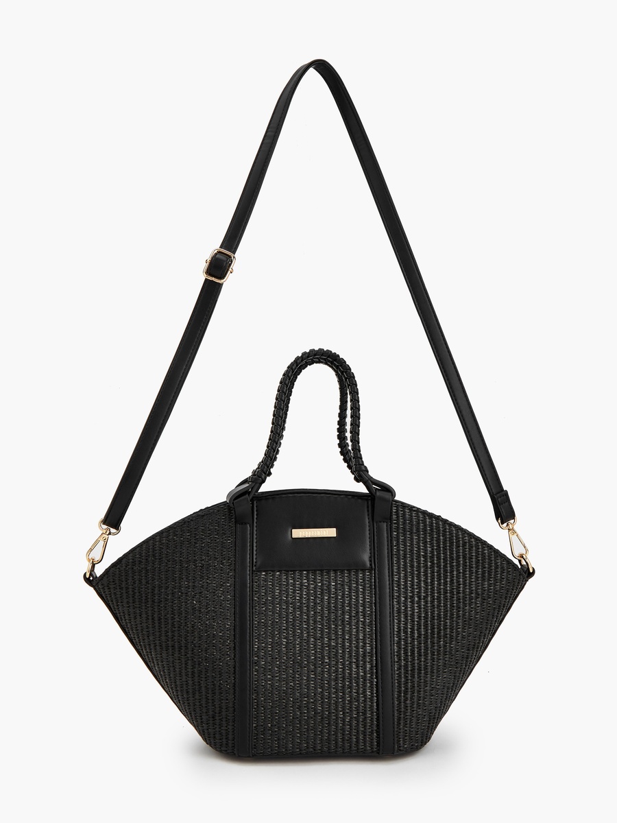 Textured Tote Bag with Double Handle