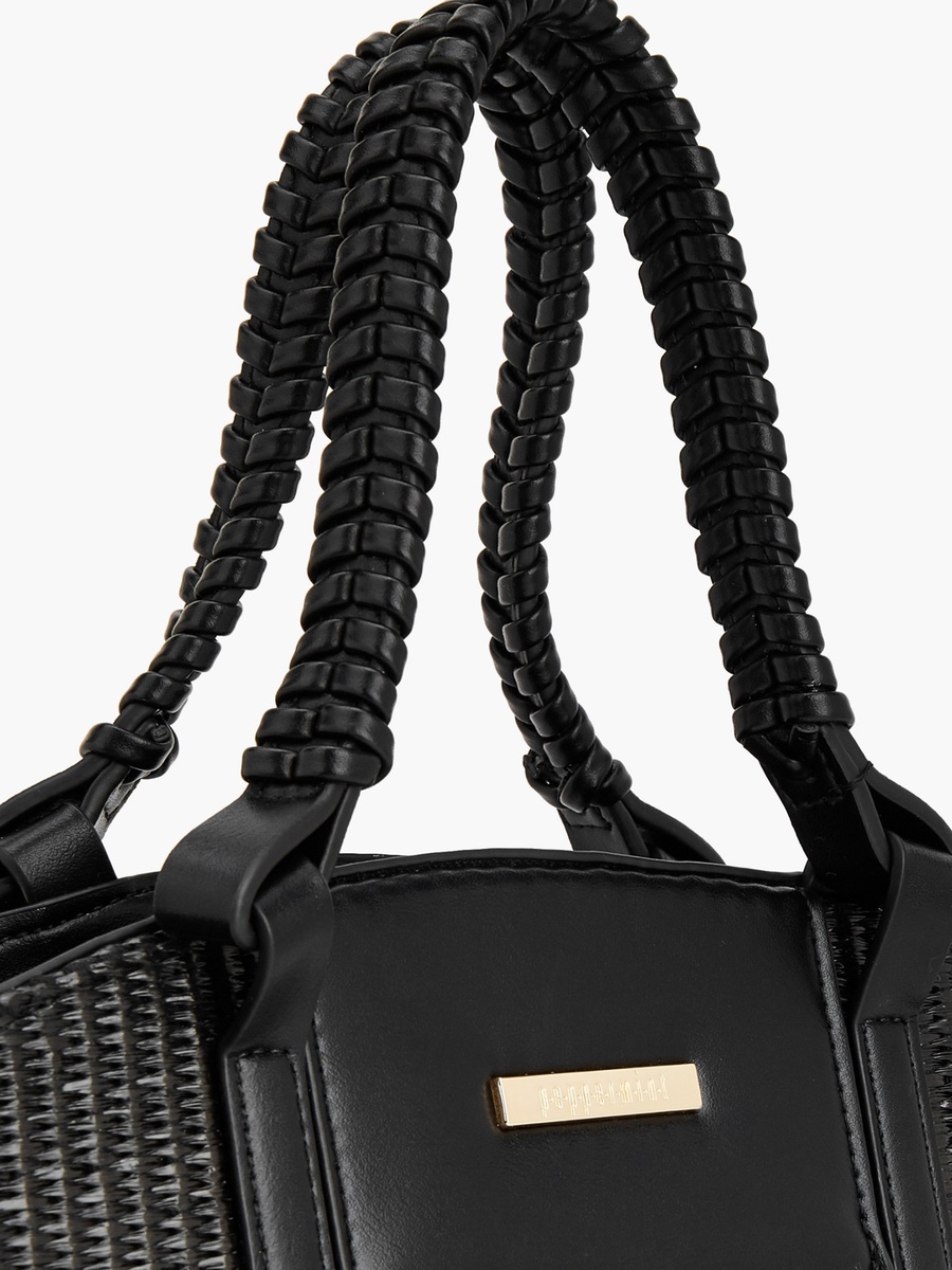 Textured Tote Bag with Double Handle