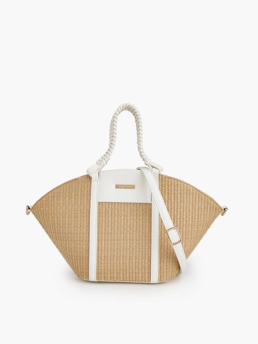 Textured Tote Bag with Double Handle