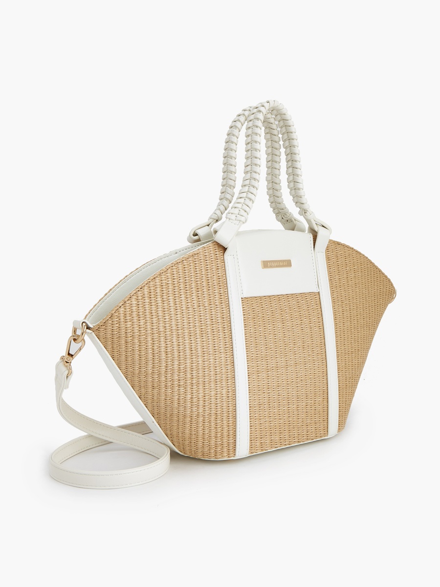 Textured Tote Bag with Double Handle