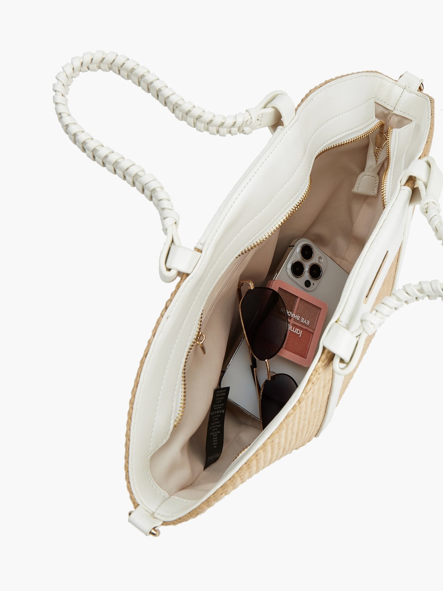 Textured Tote Bag with Double Handle