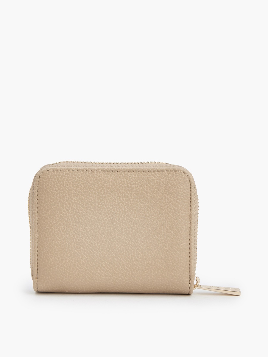 Textured Wallet with Zip Closure
