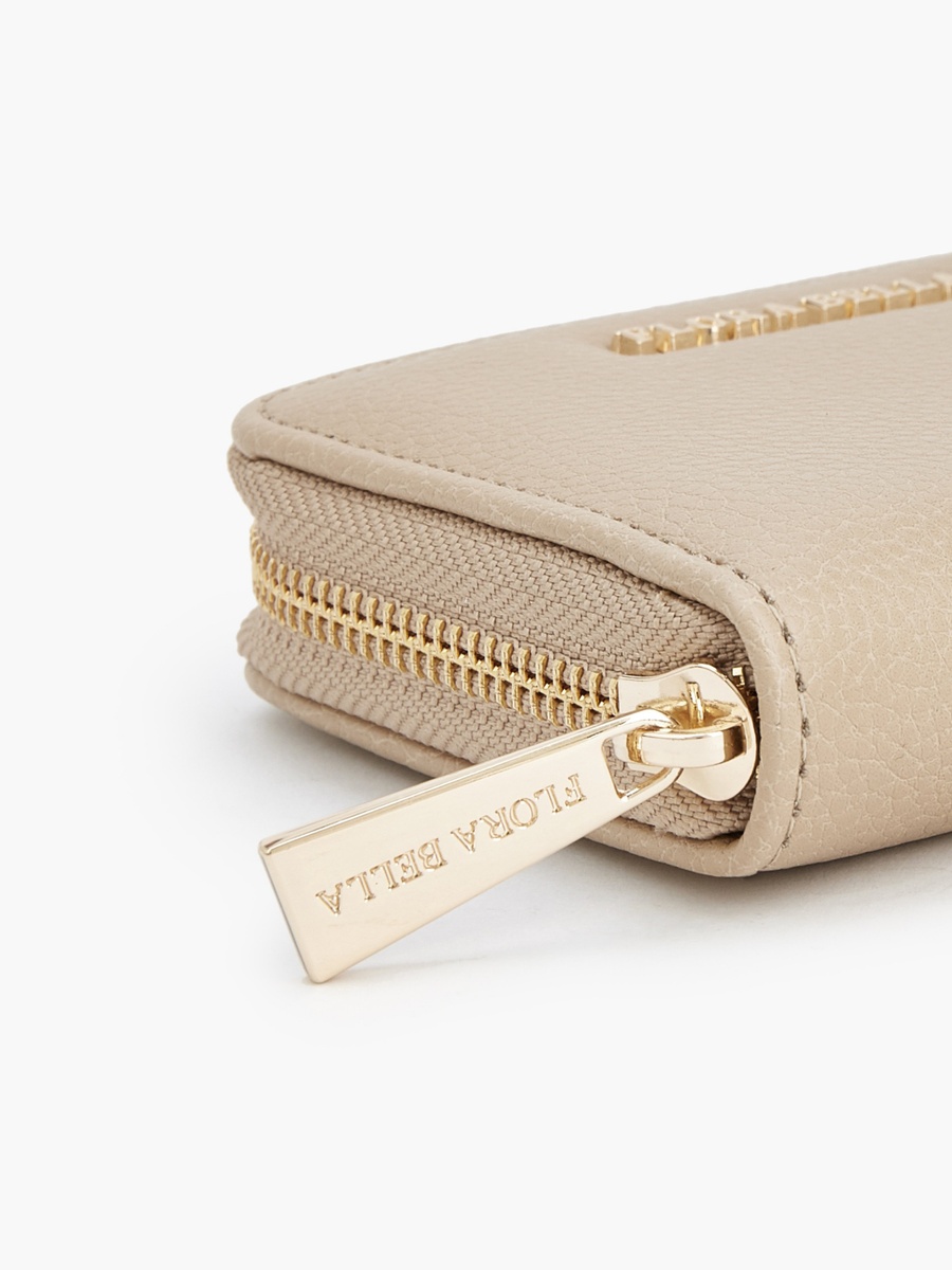 Textured Wallet with Zip Closure