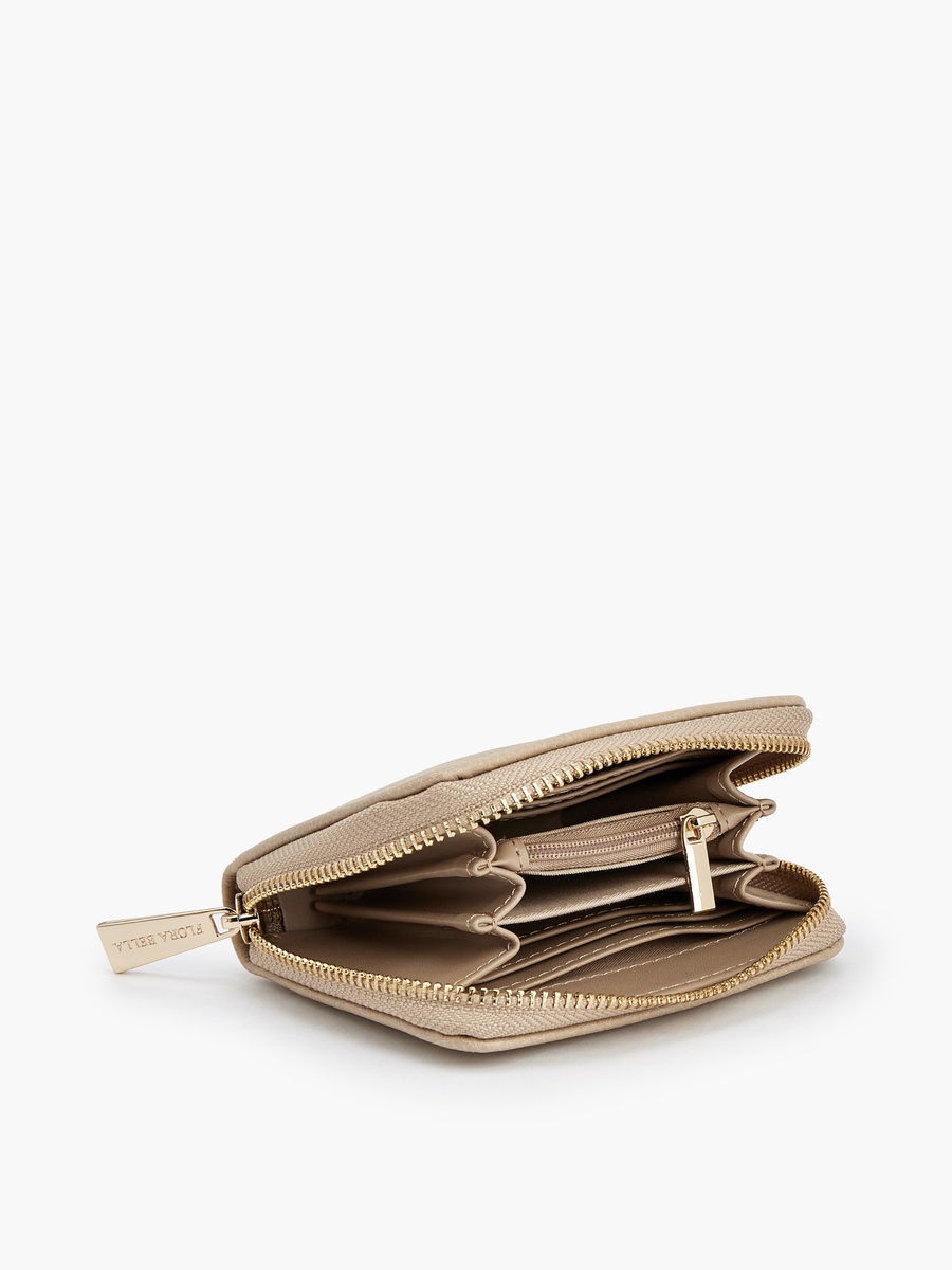Textured Wallet with Zip Closure