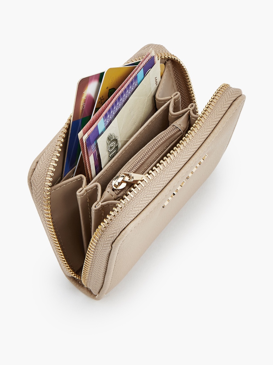 Textured Wallet with Zip Closure