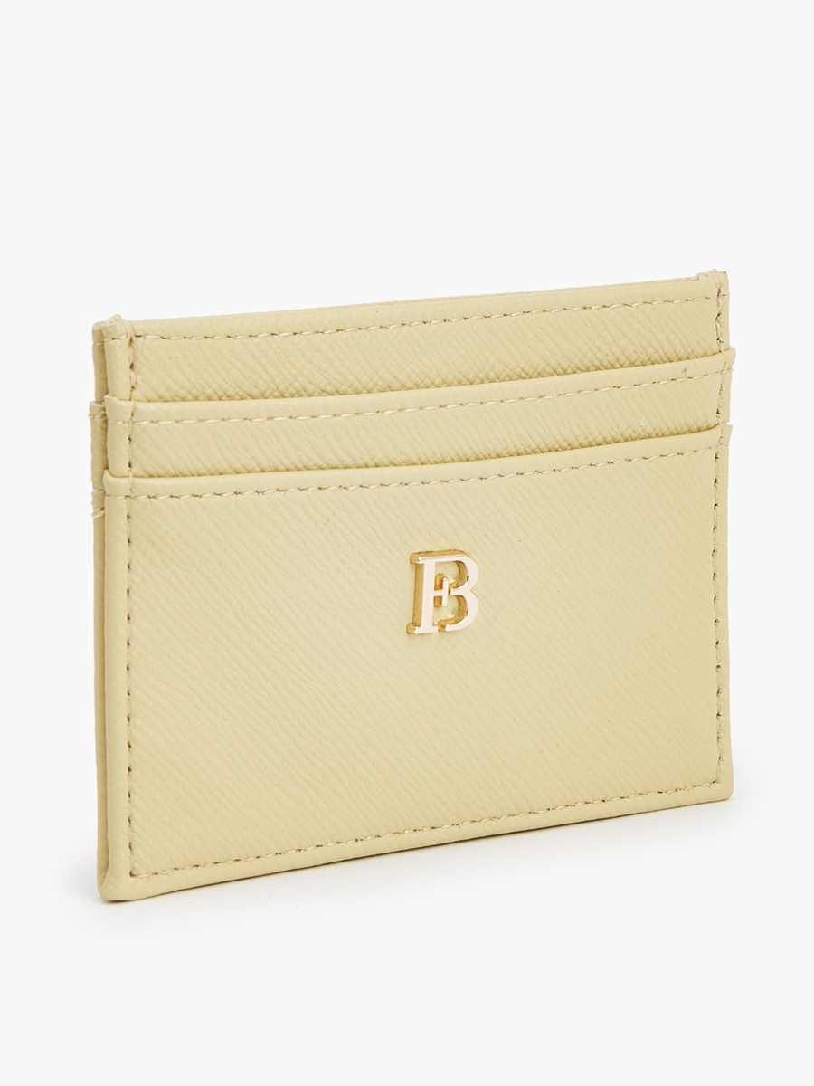 Textured Card Holder with Monogram Detail