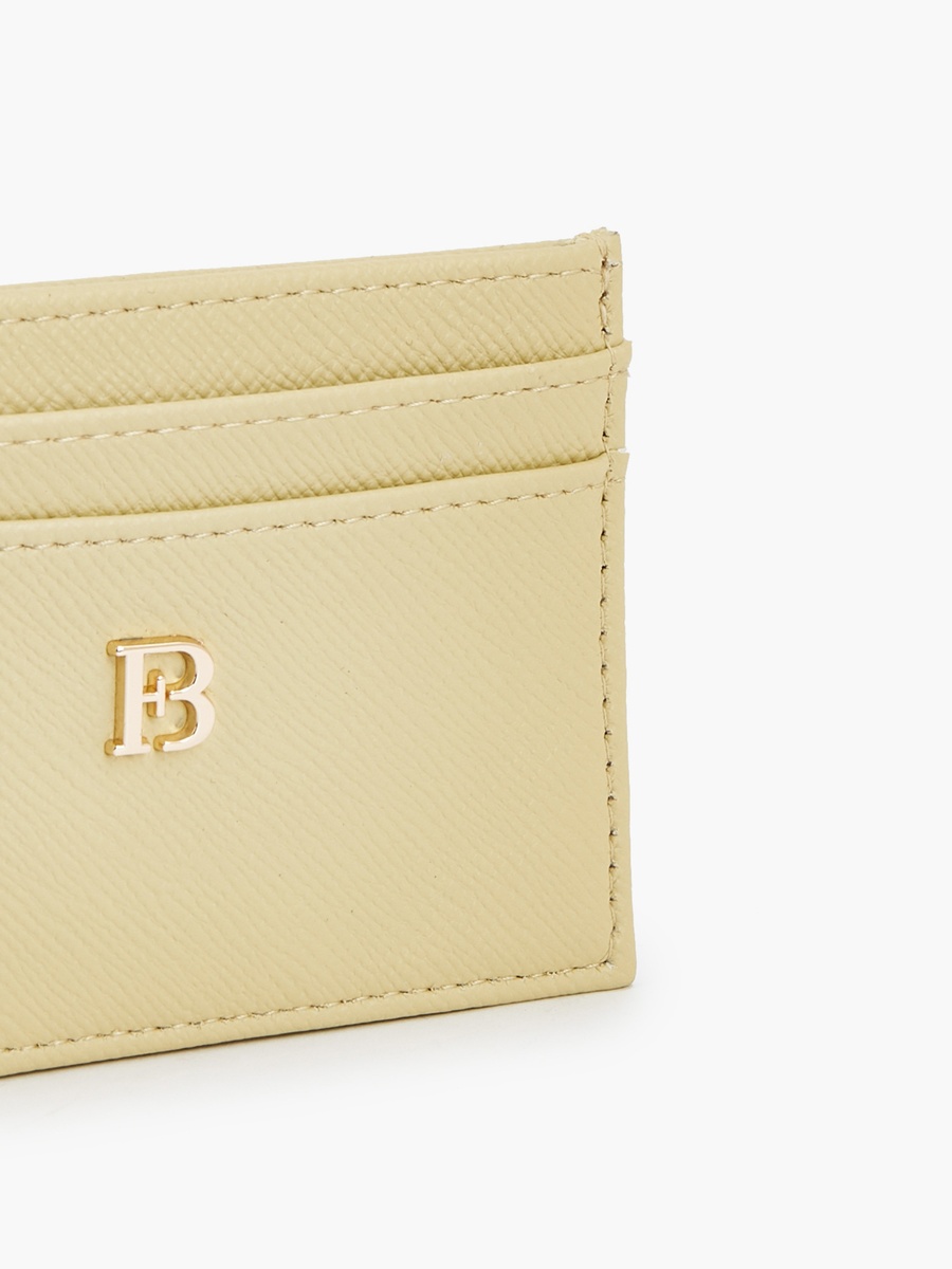 Textured Card Holder with Monogram Detail