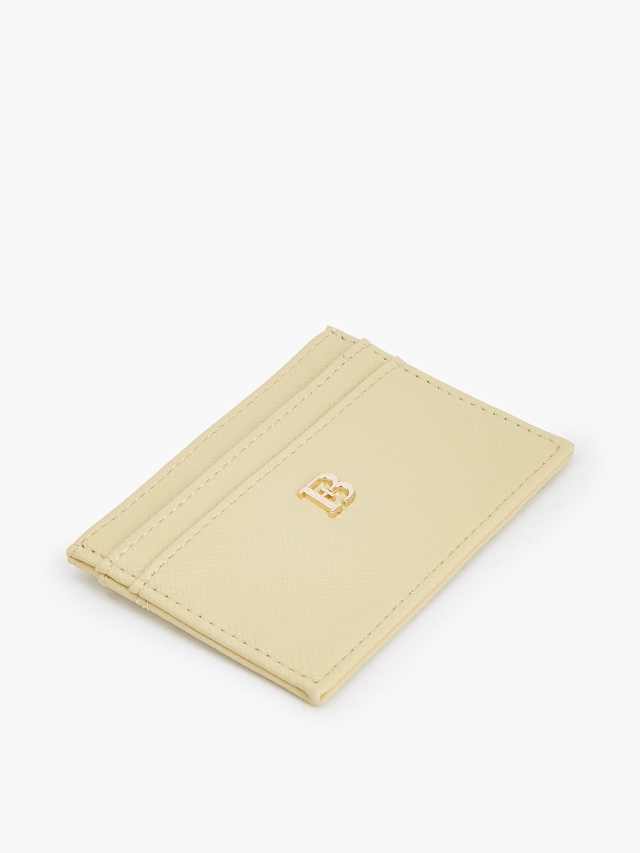 Textured Card Holder with Monogram Detail