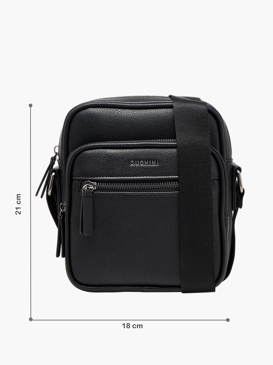 Men Solid Crossbody Bag