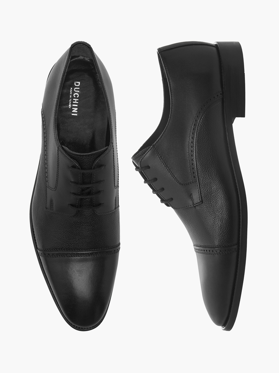 Men Lace-Up Leather Derby Shoes