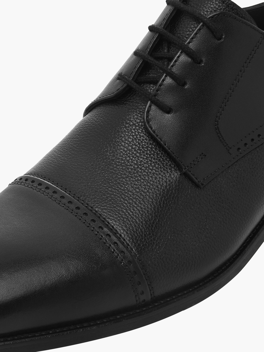 Men Lace-Up Leather Derby Shoes