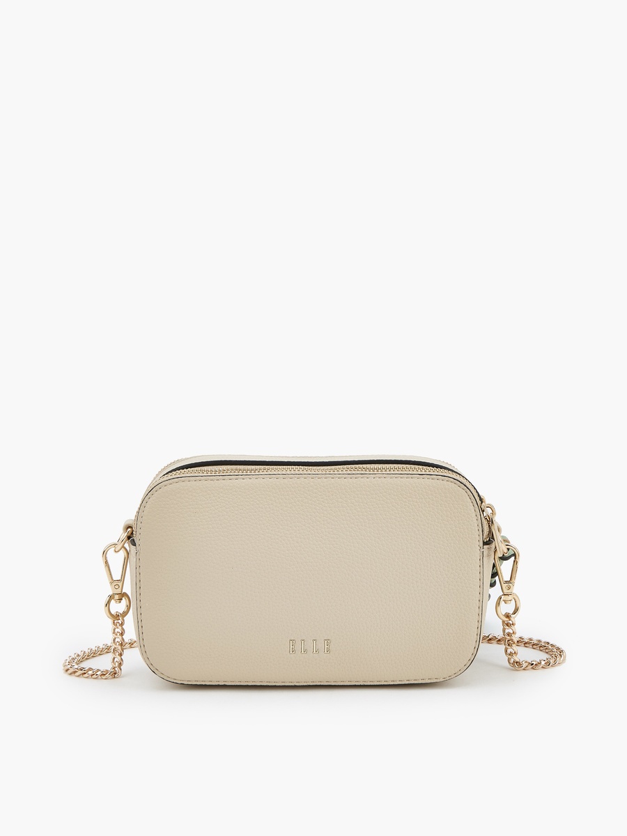 Monogram Embossed Crossbody Bag with Chain Strap