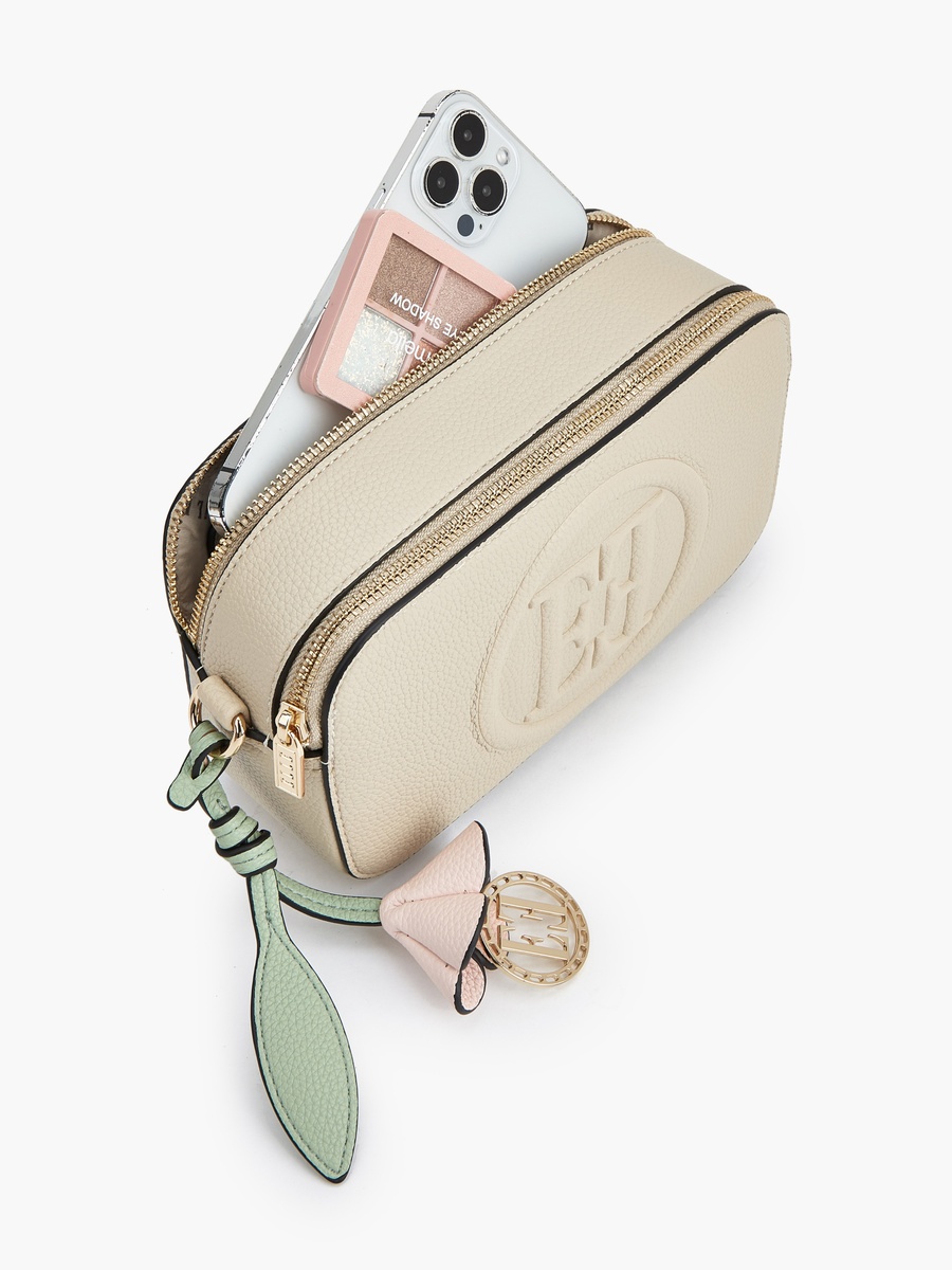 Monogram Embossed Crossbody Bag with Chain Strap