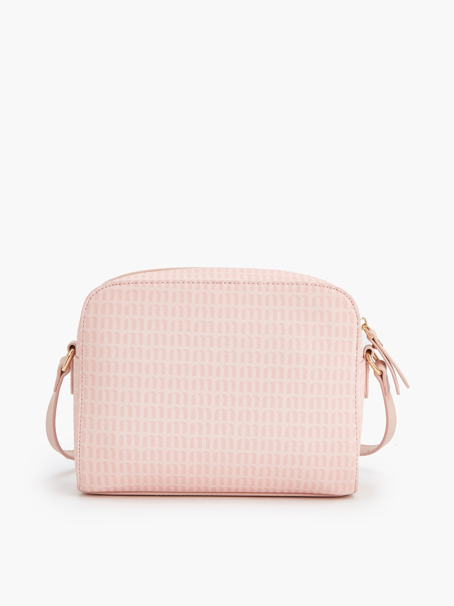 Monogram Print Crossbody Bag with Adjustable Strap
