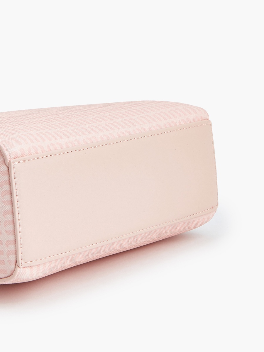 Monogram Print Crossbody Bag with Adjustable Strap