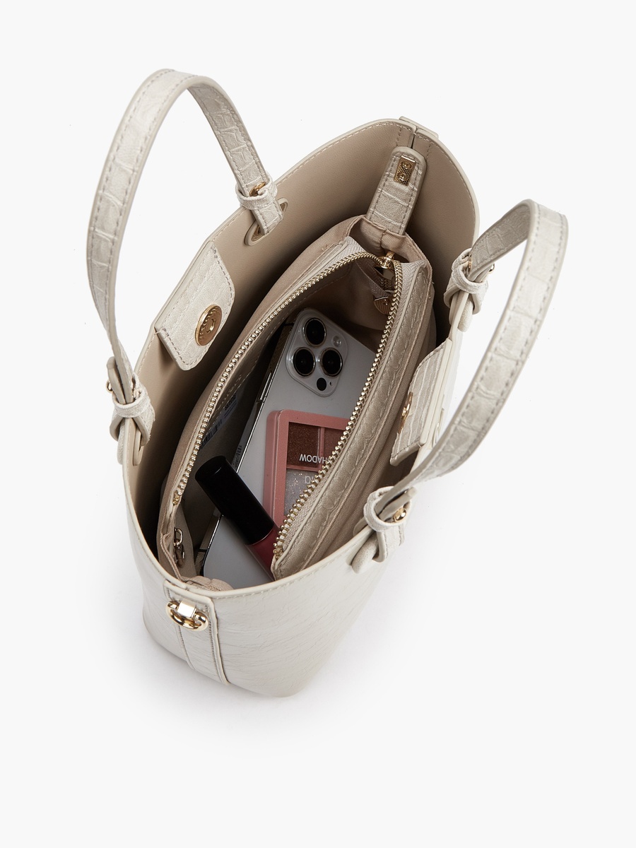 Textured Tote Bag with Adjustable Strap