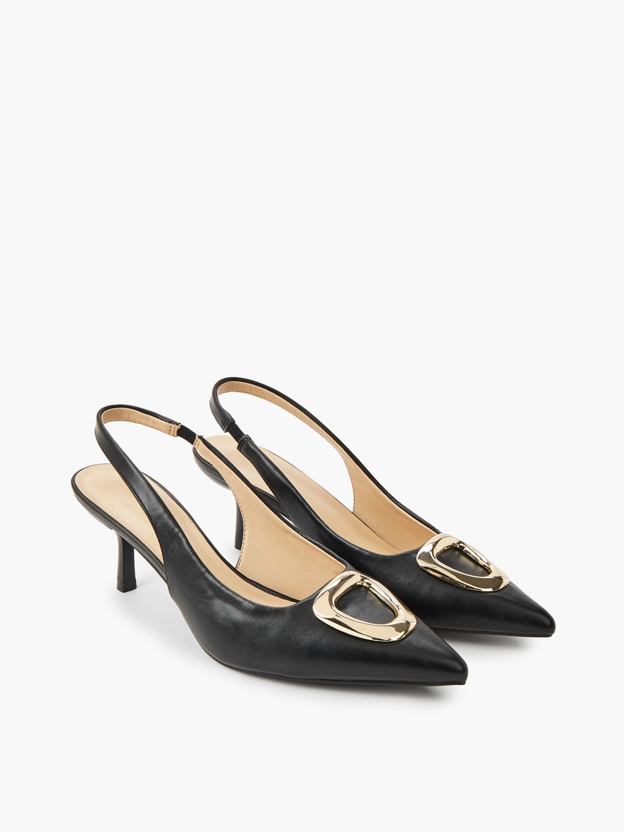 Women Kitten Heel Slingback Shoes