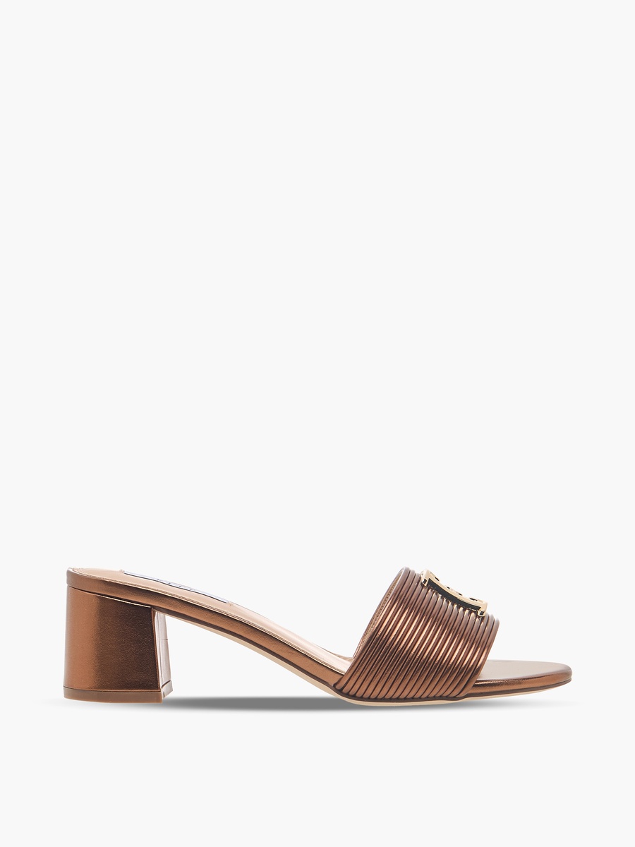 Women Metallic Block Heel Sandals