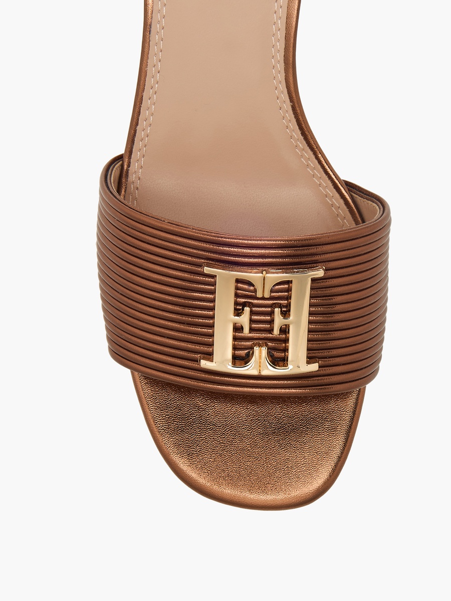 Women Metallic Block Heel Sandals