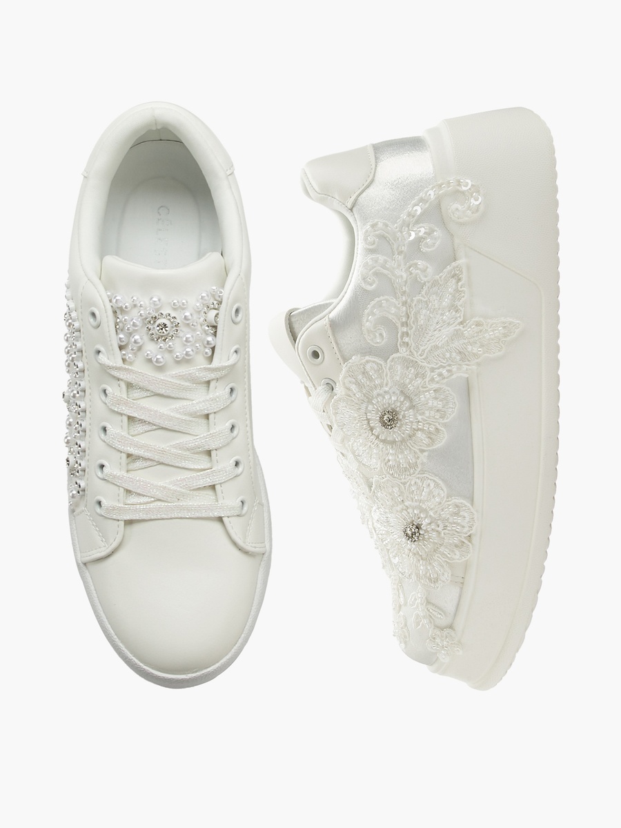 Women Floral Embellished Sneakers