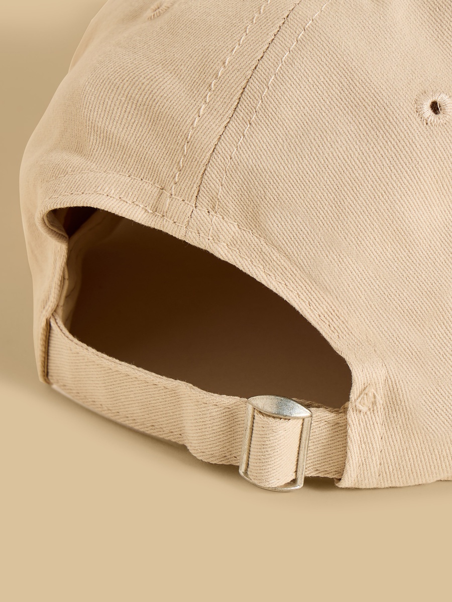 Embroidered Cap with Buckled Strap Closure