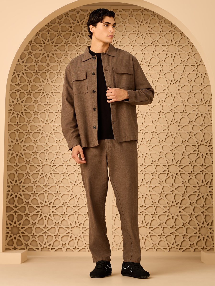 Linen Blend Twill Shacket