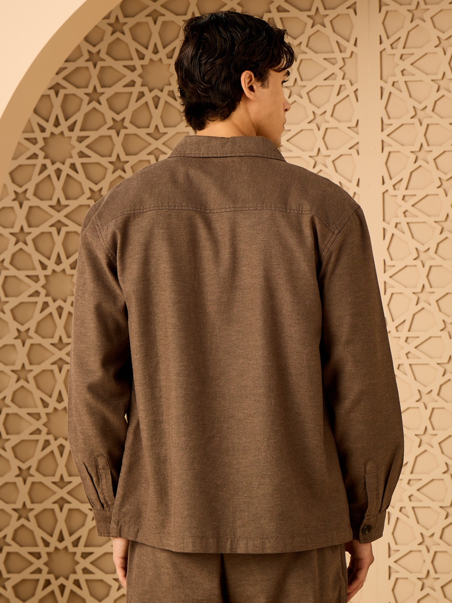Linen Blend Twill Shacket