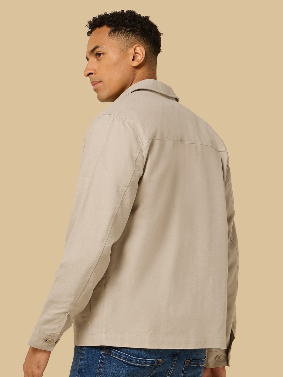 Twill Lined Button-Down Jacket