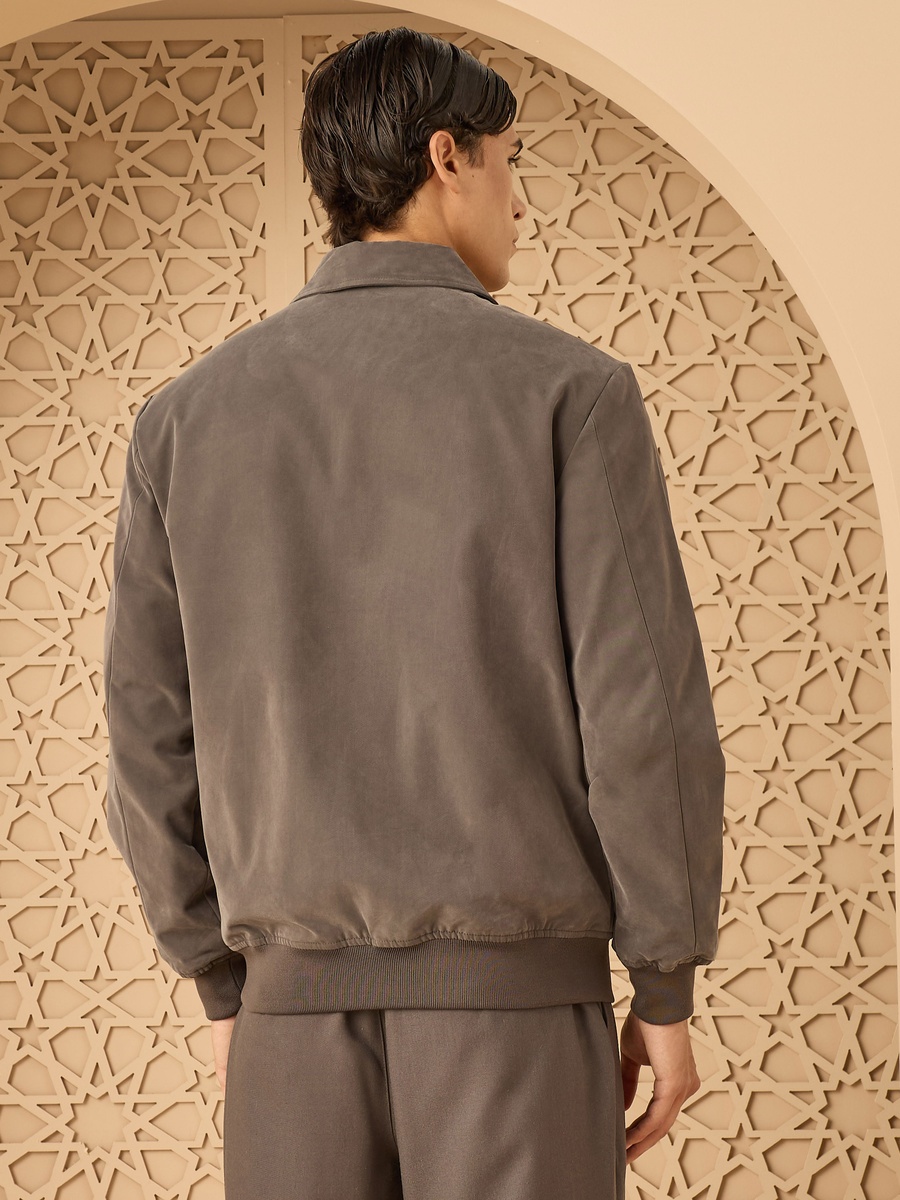 Zip Through Twill Jacket with Flap Pockets