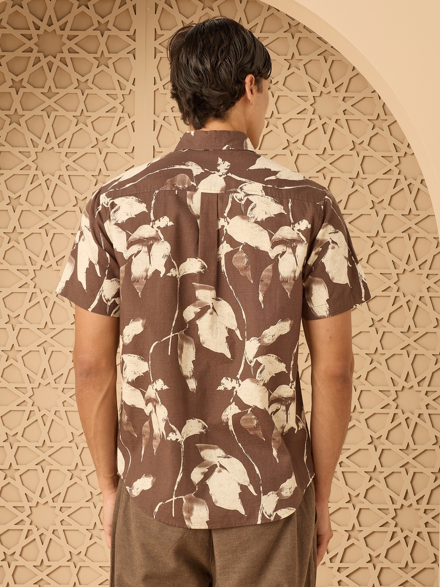 Printed Cotton Slub Shirt